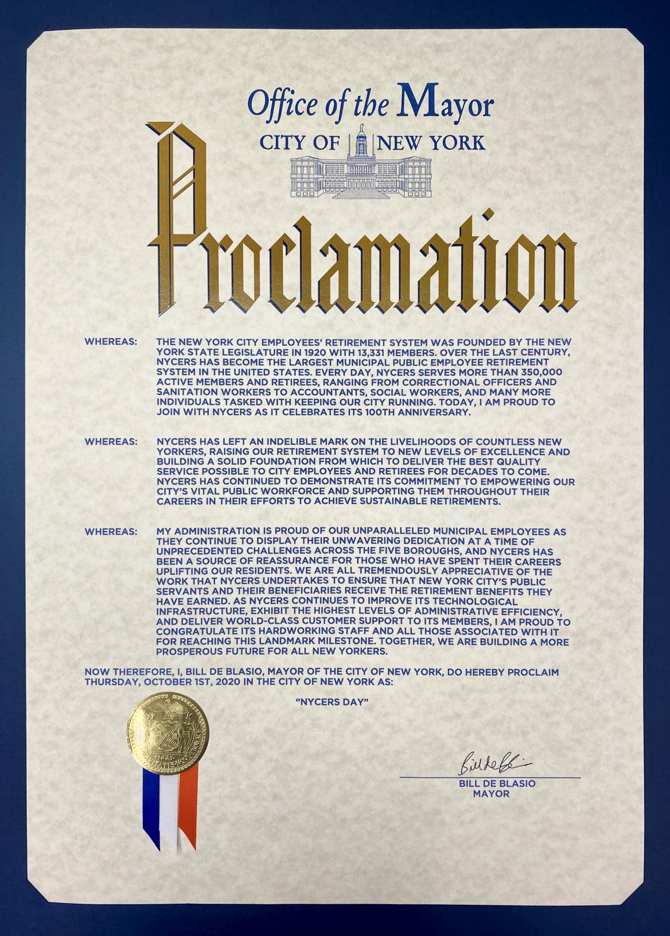 Mayor's Proclamation
